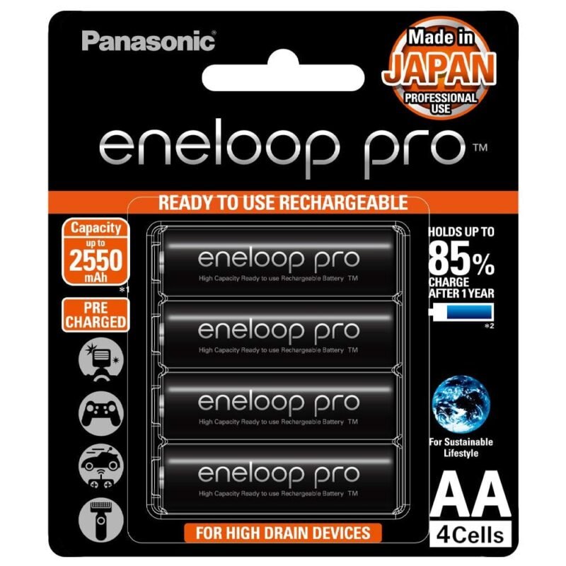 Panasonic Eneloop pro AA Rechargeable Ni-MH Batteries (2550mAh)
