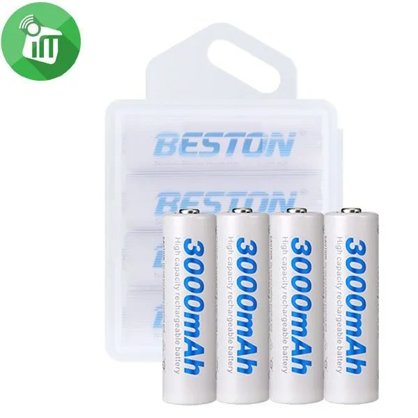 Beston 4PCS AA Rechargeable Battery 3000mAh