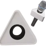 Triangular Microphone Flag Mic Logo( WHITE)