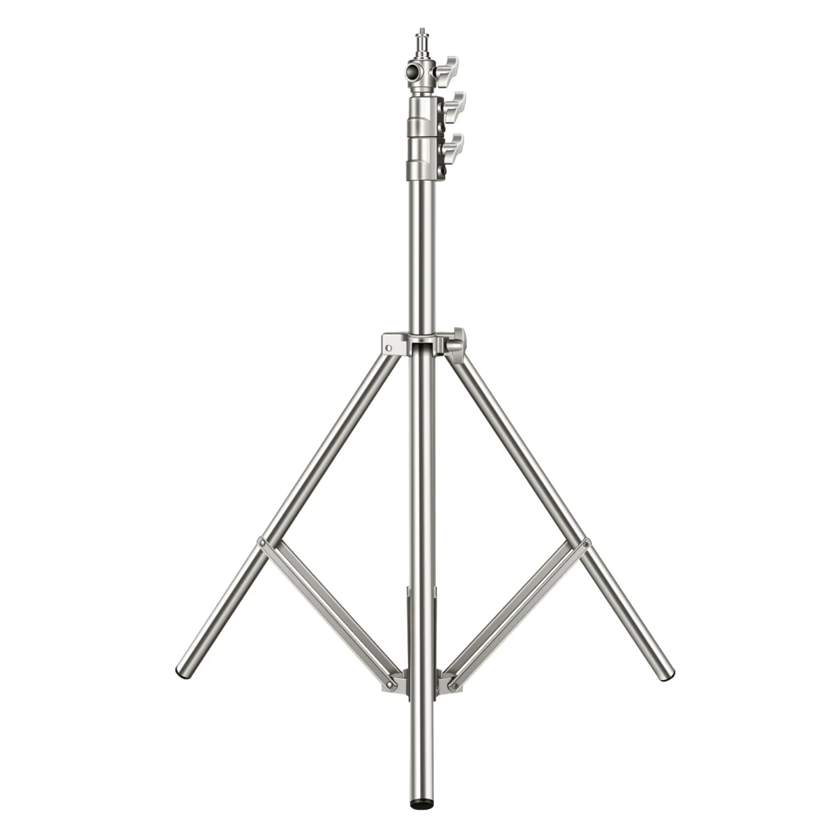 silver lightstand 2.8m Heavy Duty Stainless Steel Spring Cushioned Light Stand( silver) - Image 1