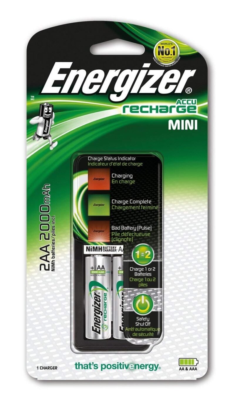 Energizer 2AA 2000Mah Rechargeable battries+charger