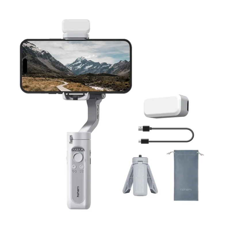 Hohem iSteady XE Foldable Smartphone Gimbal Kit with Magnetic LED Light - Image 2