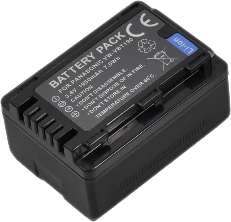 VW-VBT190 Battery for Panasonic VWVBT190 VW-VBT380 HC VX V W WX series Digital Video Camcorders