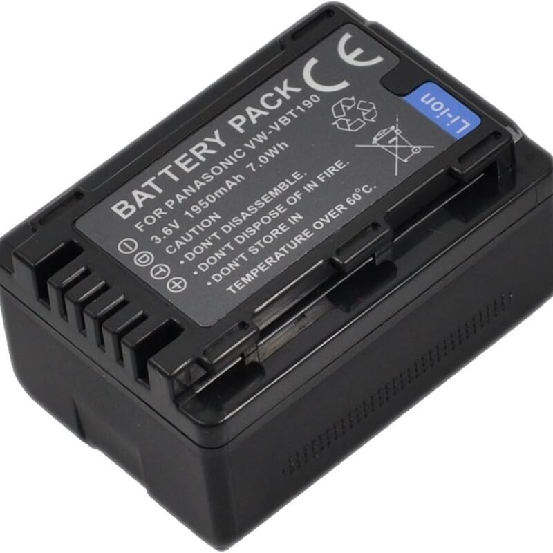 VW-VBT190 Battery for Panasonic VWVBT190 VW-VBT380 HC VX V W WX series Digital Video Camcorders