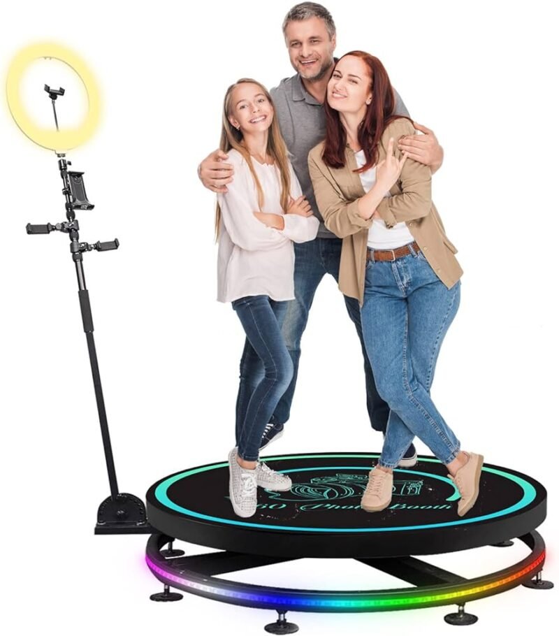 360 Photo Booth Machine 100cm for Parties with Extendable Ring Light - Image 2