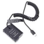 USB-C Type-C to Full Decoded EN-EL15 Dummy Battery Power Adapter Spring Cable