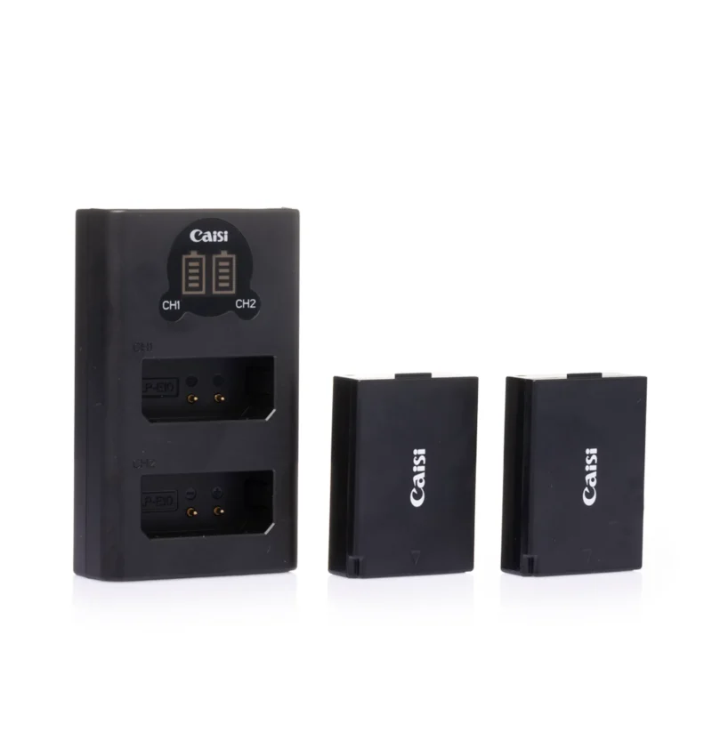 CAISI LP-E10 Kit (2 Batteries + Dual Charger) - Image 2