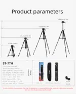 Caisi ST-77 Mobile & Camera Tripod with Mobile Holder - Image 7