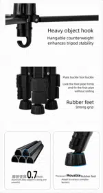 Caisi ST-77 Mobile & Camera Tripod with Mobile Holder - Image 4