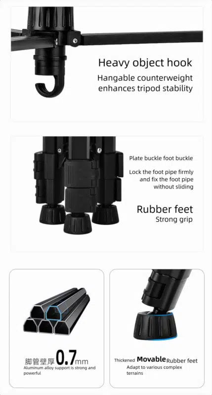 Caisi ST-77 Mobile & Camera Tripod with Mobile Holder - Image 4
