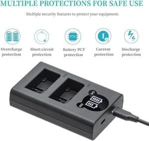 Caisi EN-EL25 Dual USB Battery Charger for Nikon Z Series 2 EN-EL25 Battery Charger