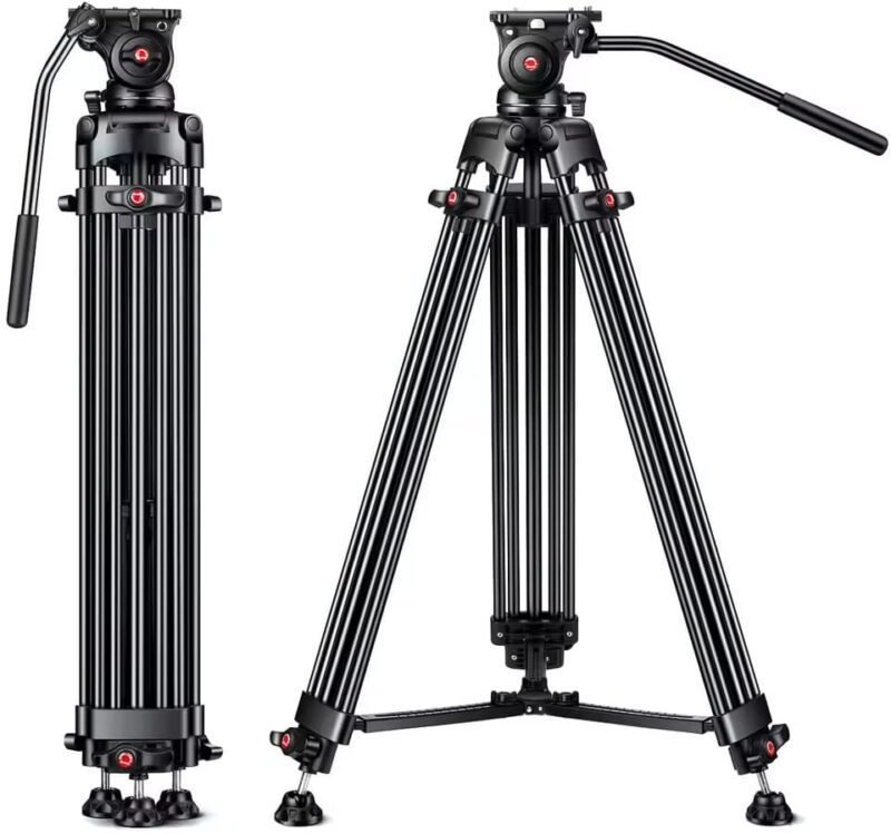 Caisi DV1800D Professional Video Tripod with 75mm Bowl – Built for Stability and Height - Image 5