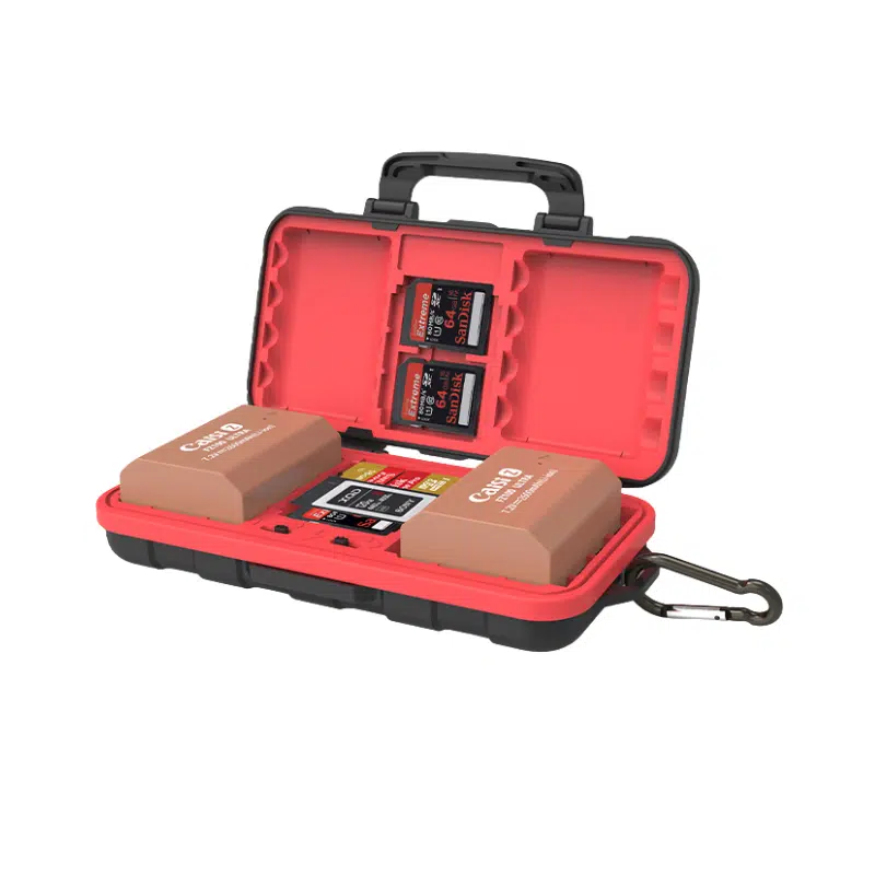 Caisi 16 Slots Memory Card with 2 Battery Storage Case