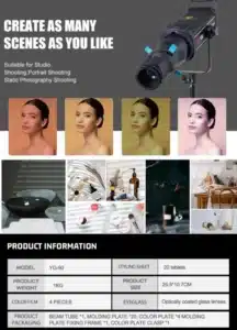 ZSYB YG-90 Bowens Mount Conical Snoot Spotlight 2 Spotlight Projector