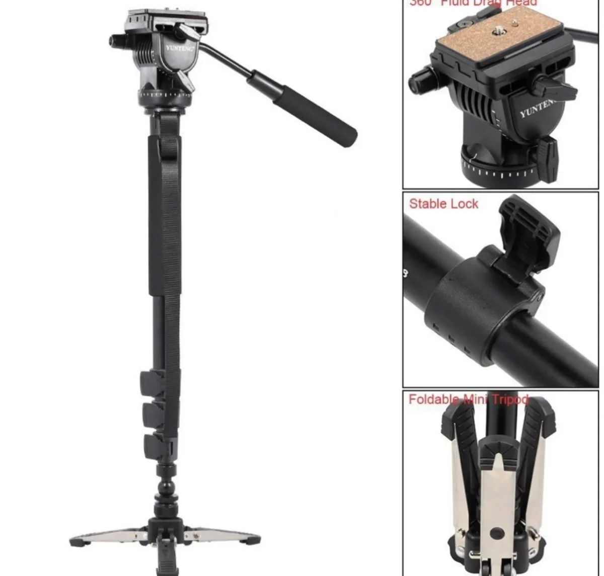 IMG_2759 YUNTENG VCT-588 Camera Monopod 65-166cm Aluminum Alloy - Image 1