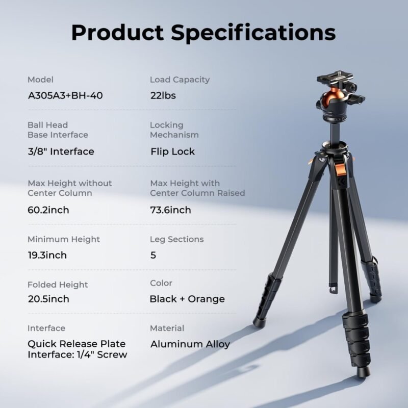K&F Concept 73" Compact Camera Tripod