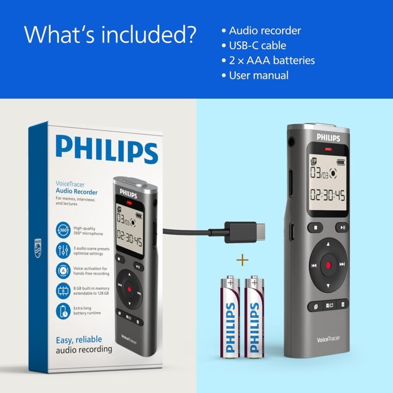 Philips DVT1170 VoiceTracer, Audio Recorder