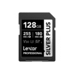 Product Highlights 128GB Storage Capacity UHS-I / V30 / Class 10 rating Max Read Speed: 255 MB/s Max Write Speed: 180 MB/s Min Write Speed: 30 MB/s Records Full HD, 3D, and 4K Videos Water, Temperature, X-ray, Vibration, Magnets and Shock Proof Built-in Write Protect Switch Overview of the Lexar 128GB Silver Plus Memory Card The Lexar 128GB Professional SILVER PLUS UHS-I SDXC Memory Card is a storage device with a capacity of 128GB and can store Full HD, 3D, and 4K/60p videos as well as RAW and burst photography. It is engineered with the UHS-I bus technology and features a speed class rating of V30, guaranteeing that the reading speed does not drop below 30MB/s. If your device does not support the V30 standard, this card also supports the U3 standard, which also guarantees minimum write speeds of 30 MB/s. Read speeds are supported up to 255 MB/s and write speeds max out at 180 MB/s. This card is wearproof, temperature-proof, x-ray proof, vibration-resistant, magnet-proof, shockproof, and drop-proof so you can be confident taking it wherever your shoot takes you. Should the card's data become compromised, you benefit from Lexar Recovery Tool software to recover your files. In the package 1 x Lexar 128GB Professional SILVER PLUS UHS-I SDXC Memory Card