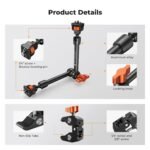 K&F CONCEPT 11" Magic Arm Clamp Kit Articulating Camera Arm Mount for Microphone