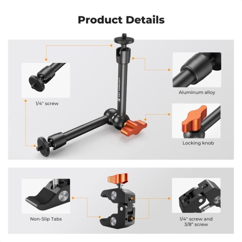 K&F Concept 9.8" Magic Arm with Super Clamp Q